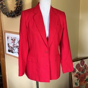 Vintage ORVIS Size 8P Classic Red 1-Button Lined Blazer Christmas Valentines